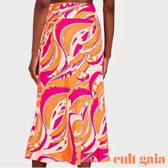 CULT GAIA **NWT** Laith Midi Skirt in Persian Paisley Rose - Fuchsia - Picture 12 of 14